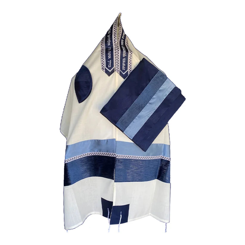 Tallit - Navy Blue and Light Blue
