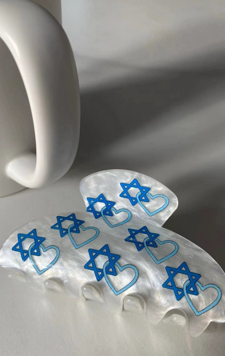 Hair Clips - Star of David and Heart