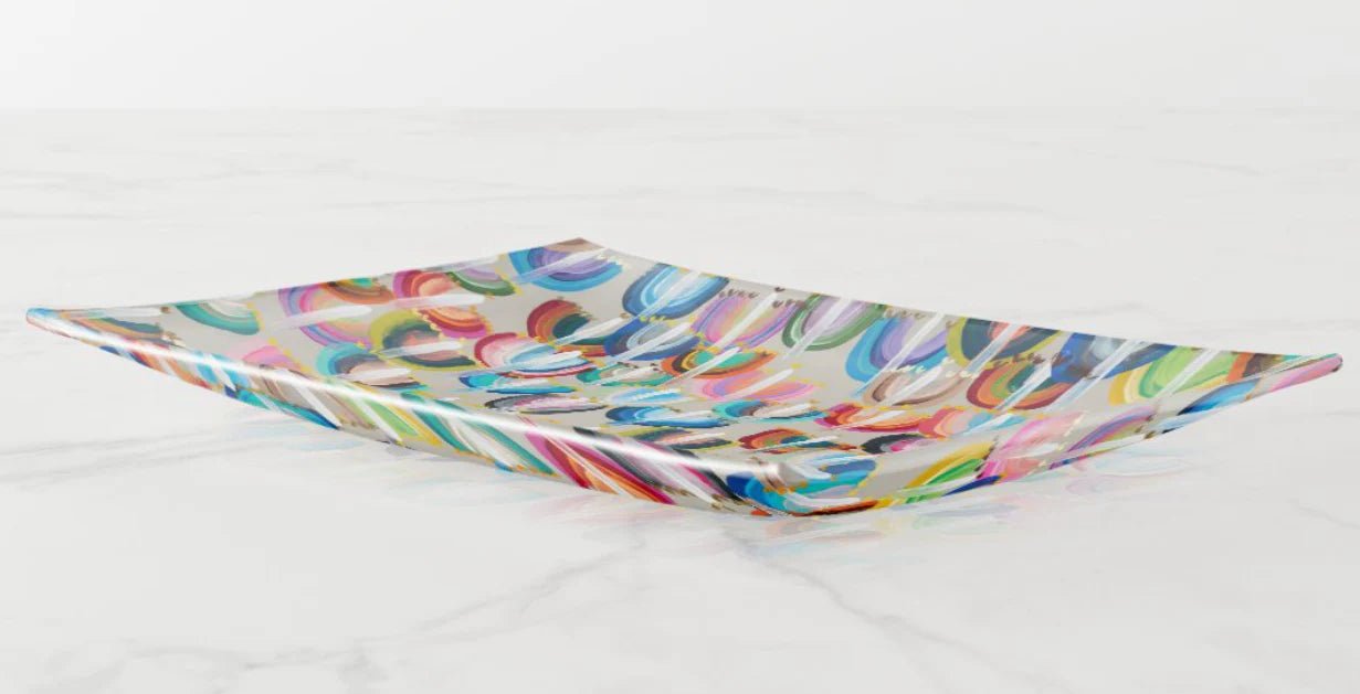 Latke/Serving Tray - Rainbow Menorahs