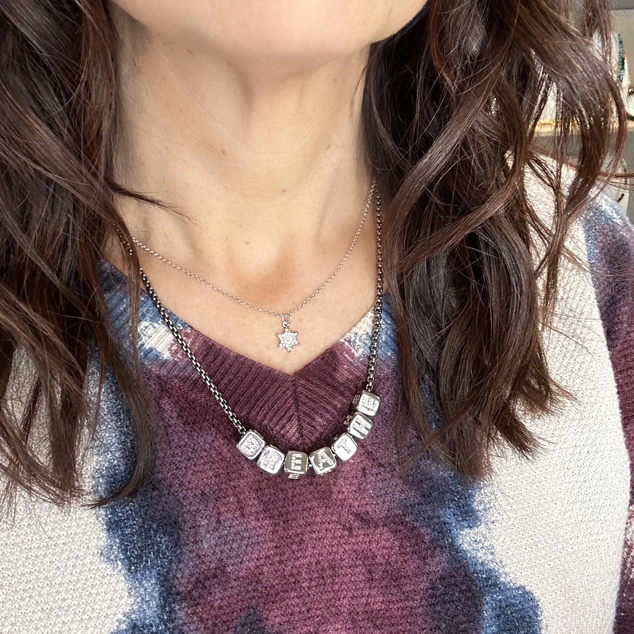 Necklace - Sami Tiny Charming Star of David - Silver