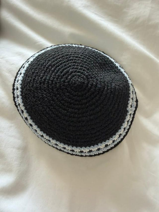 Kippah - Woven (Black & White)