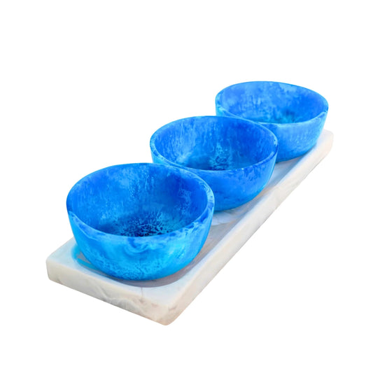 Serving Dishes - Blue Resin