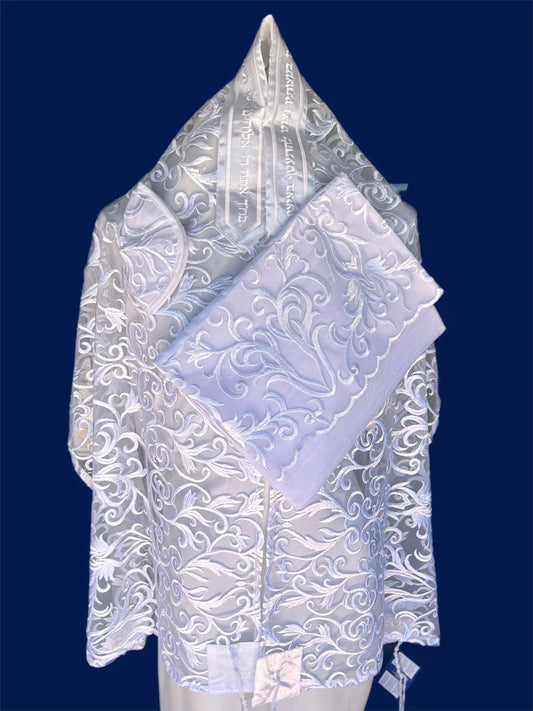 Tallit - White Flower
