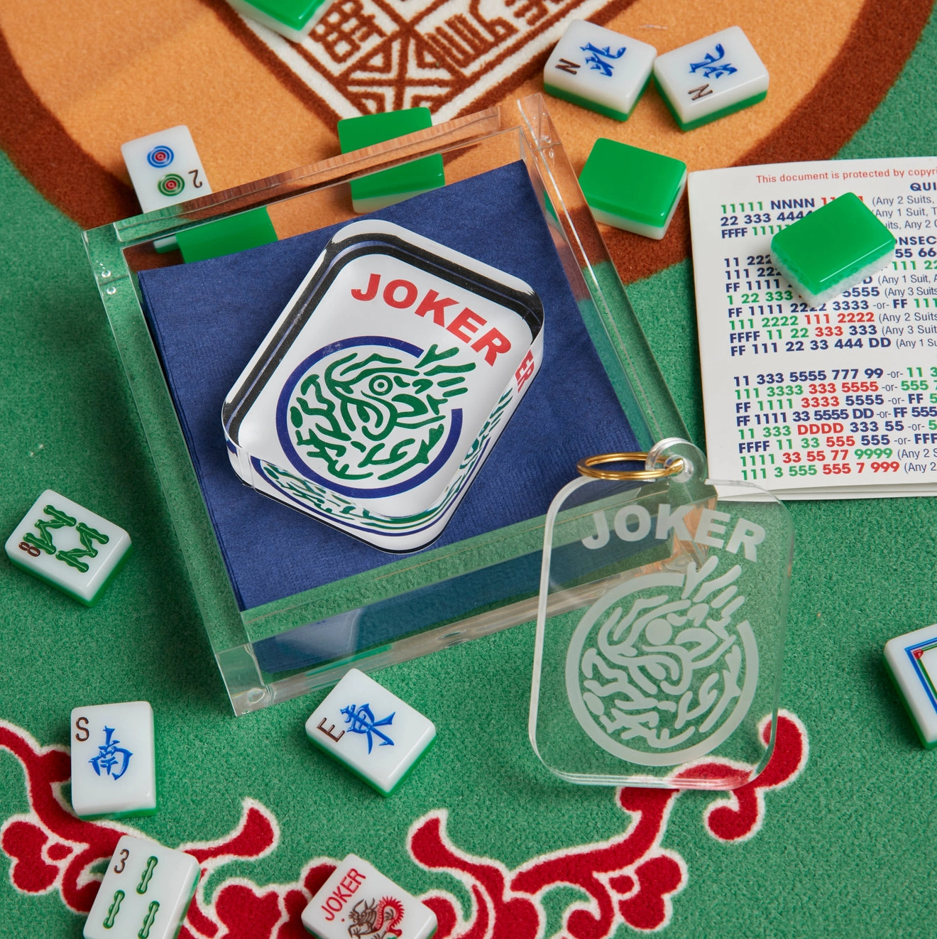 Cocktail Napkin Holder - Mah Jong