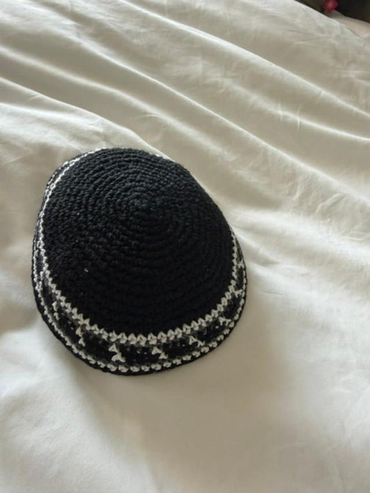 Kippah - Woven (Black and White)
