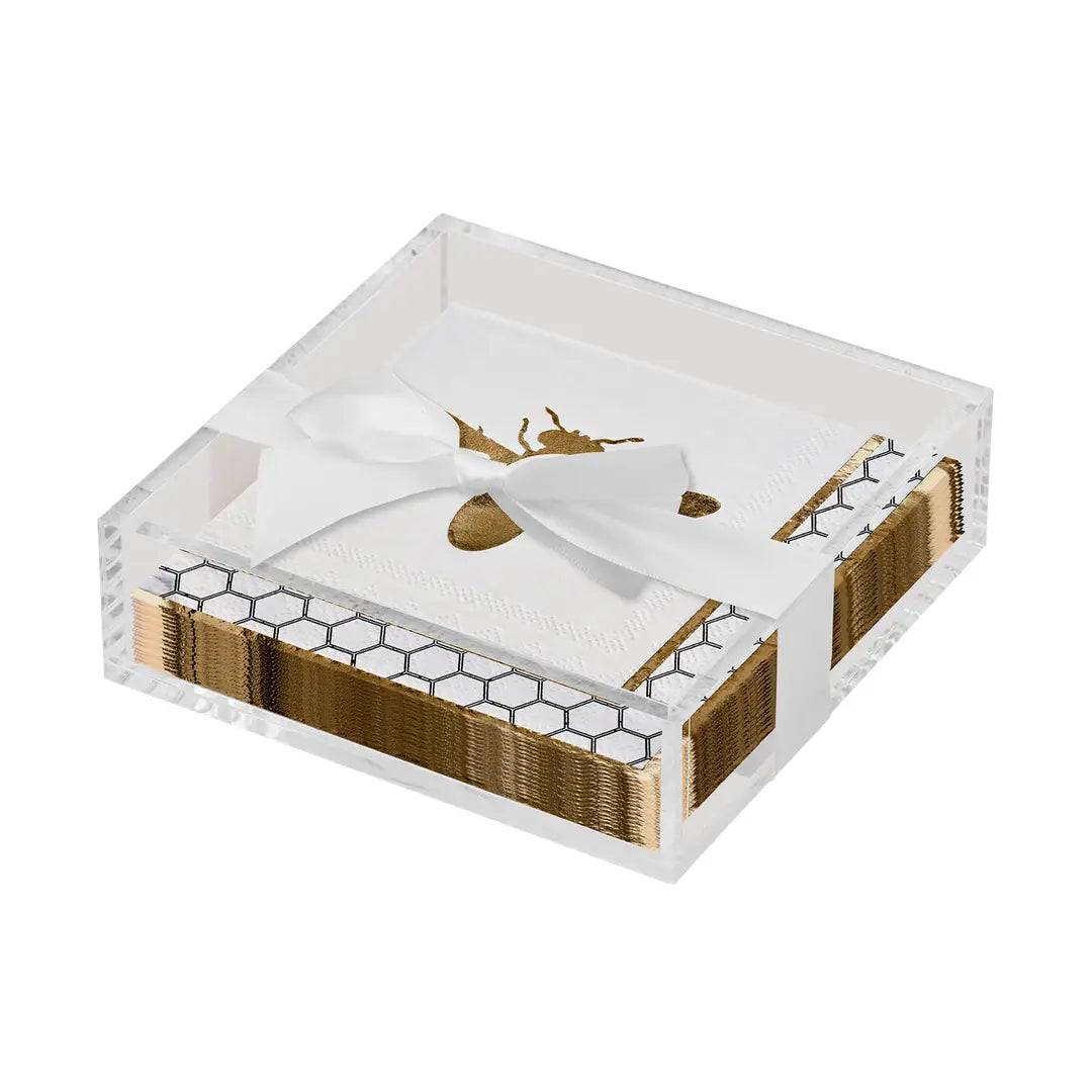 Acrylic Cocktail Napkin Tray - Honeybee