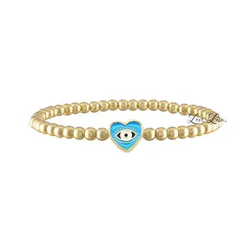Bracelet - Sandi Enamel Heart Evil Eye - Turquoise