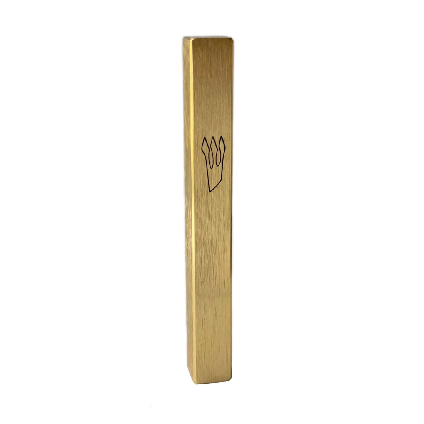Mezuzah - Gold Brushed Aluminum - 4 3/4"