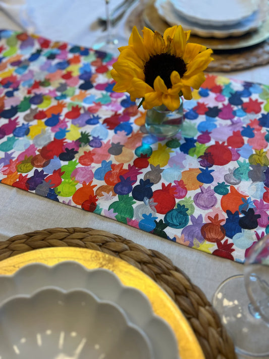 Table Runner - Rainbow Pomegranates - Long